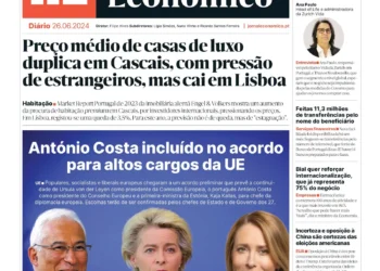 A primeira página do Jornal Económico de 26 de junho