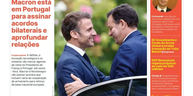 A primeira página do Jornal Económico de 27 de fevereiro