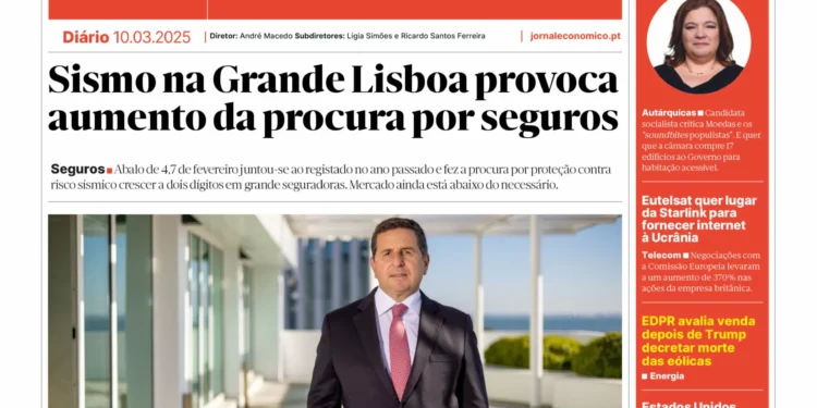 A primeira página do Jornal Económico de 6 de março