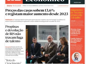 A primeira página do Jornal Económico de 18 de março