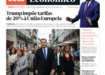A primeira página do Jornal Económico de 3 de abril