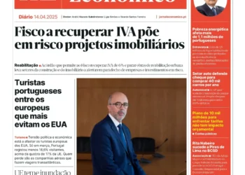 A primeira página do Jornal Económico de 14 de abril