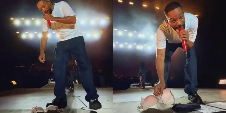 Fã joga sutiã no palco durante show e Will Smith reage; assista