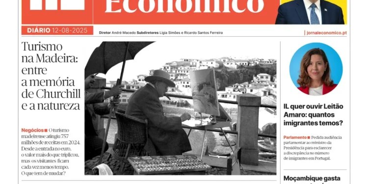 A primeira página do Jornal Económico de 12 de agosto