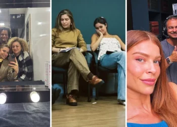 Grazi Massafera mostra bastidores na estreia de “3 Graças”: “Diversão”