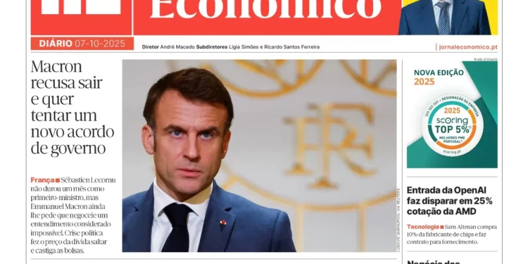 A primeira página do Jornal Económico de 7 de outubro