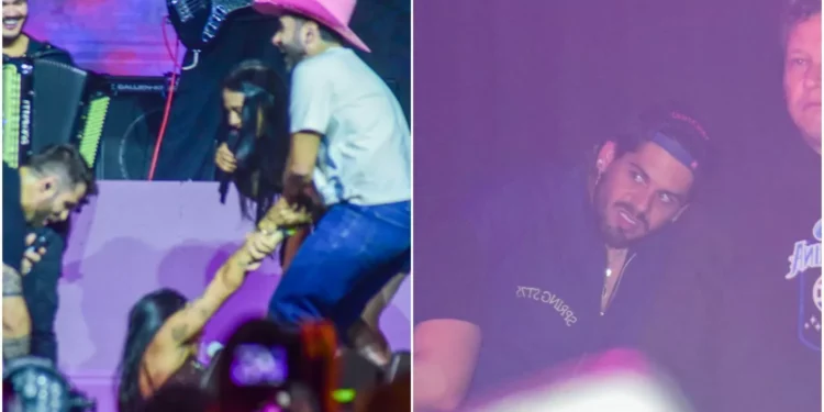 Ana Castela é derrubada no palco durante show com presença de Zé Felipe