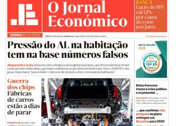 A primeira página do Jornal Económico de 3 de novembro