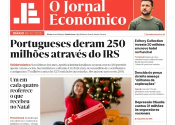 A primeira página do Jornal Económico de 30 de dezembro