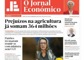 A primeira página do Jornal Económico de 19 de fevereiro
